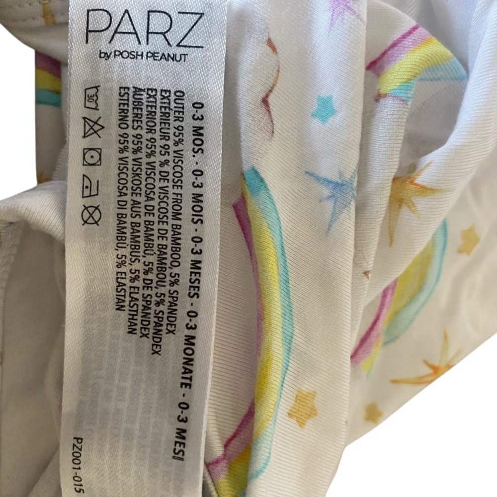 Posh Peanut PARZ Rainbow and Star Bodysuit 0-3 months - Picture 4 of 4